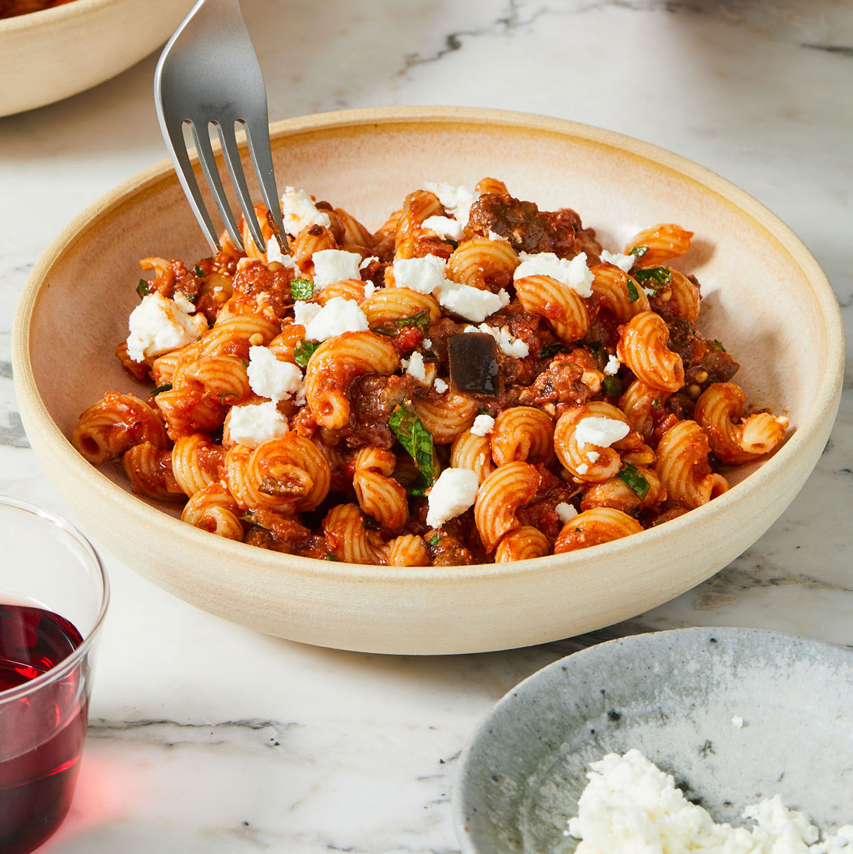 Fusilli with Merguez & Eggplant