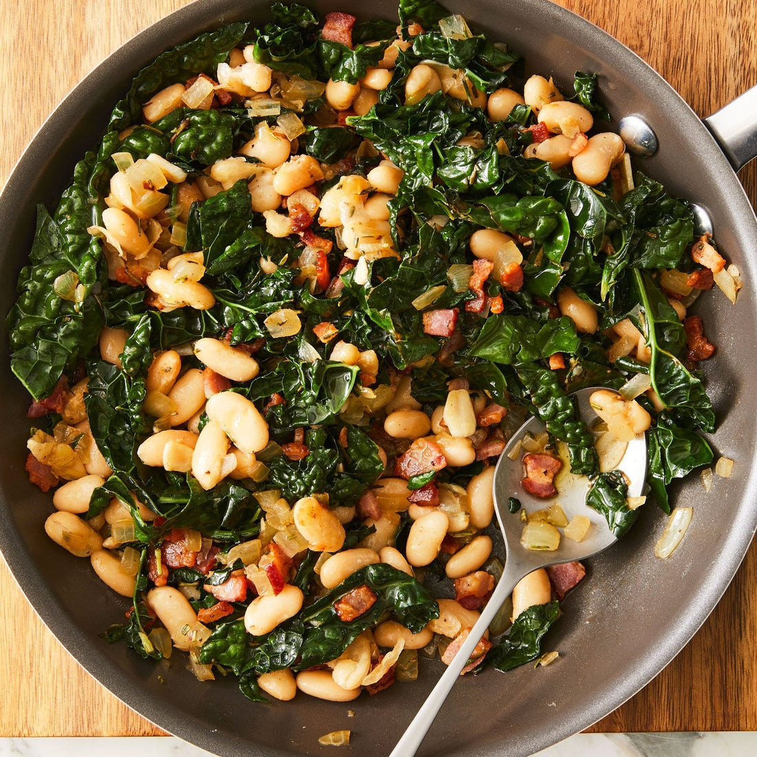 Warm White Bean & Kale Salad