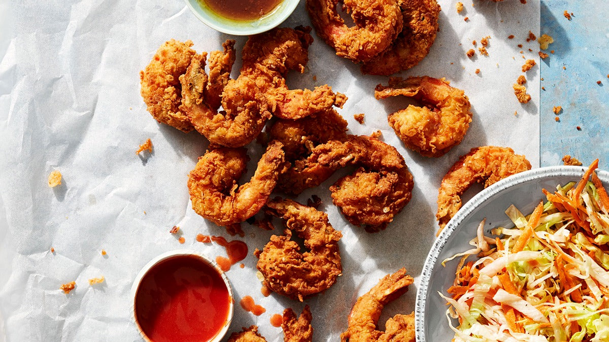 Fried Shrimp with Iceberg Slaw