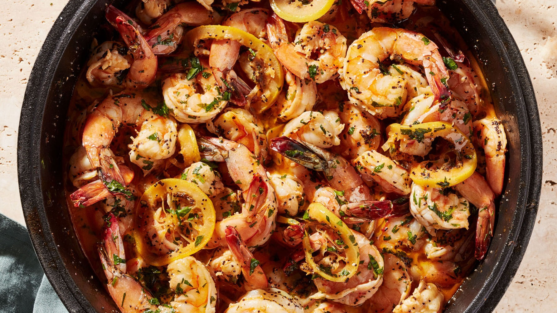 Lemon Pepper & Poppy Shrimp