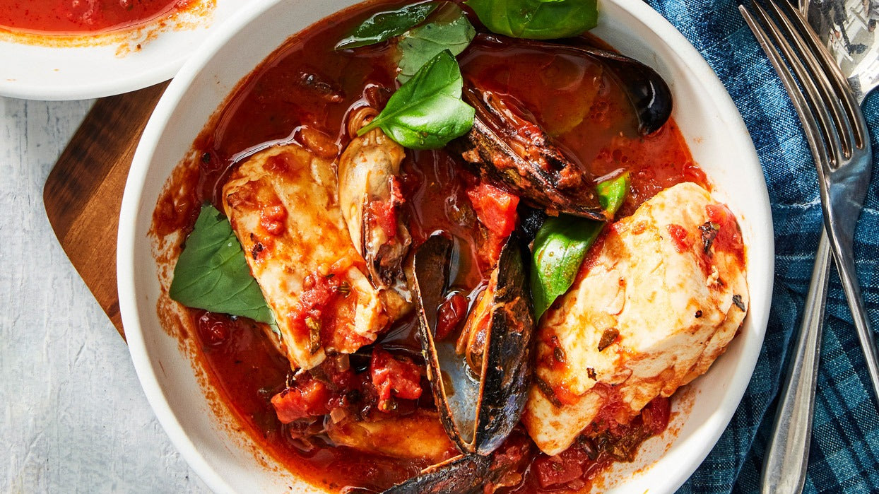 Mussels & Halibut Fra Diavolo
