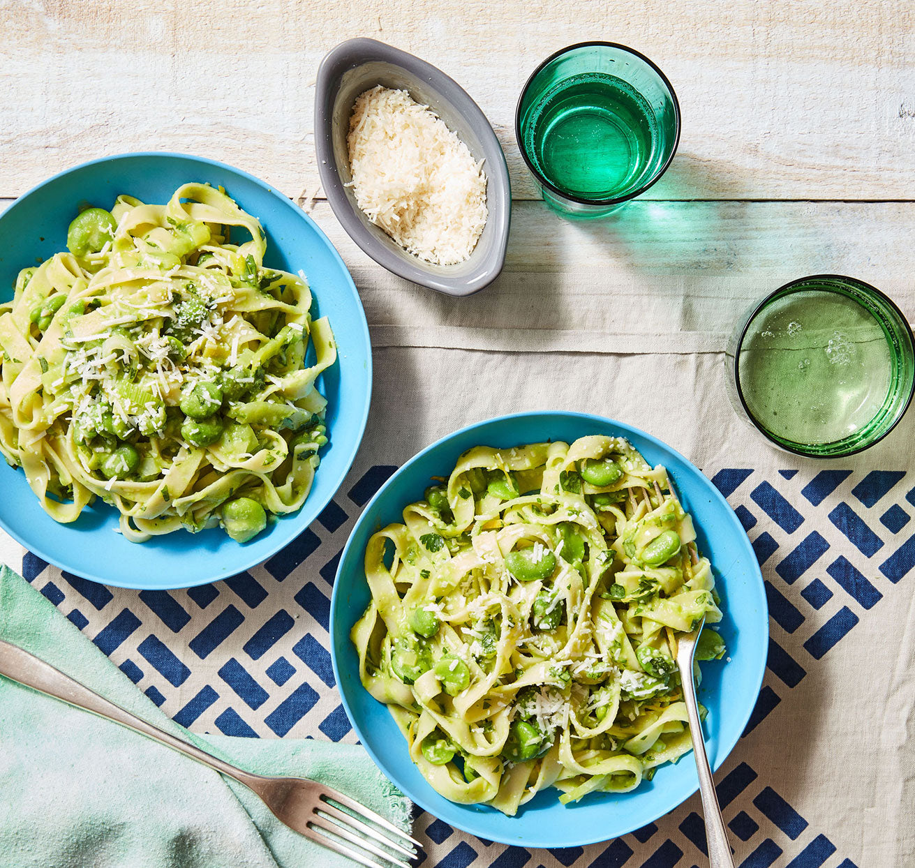 Tagliatelle with Fava Beans & Herbs