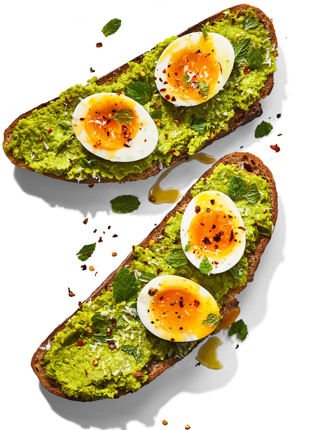 Pea, Mint & Pecorino Toasts