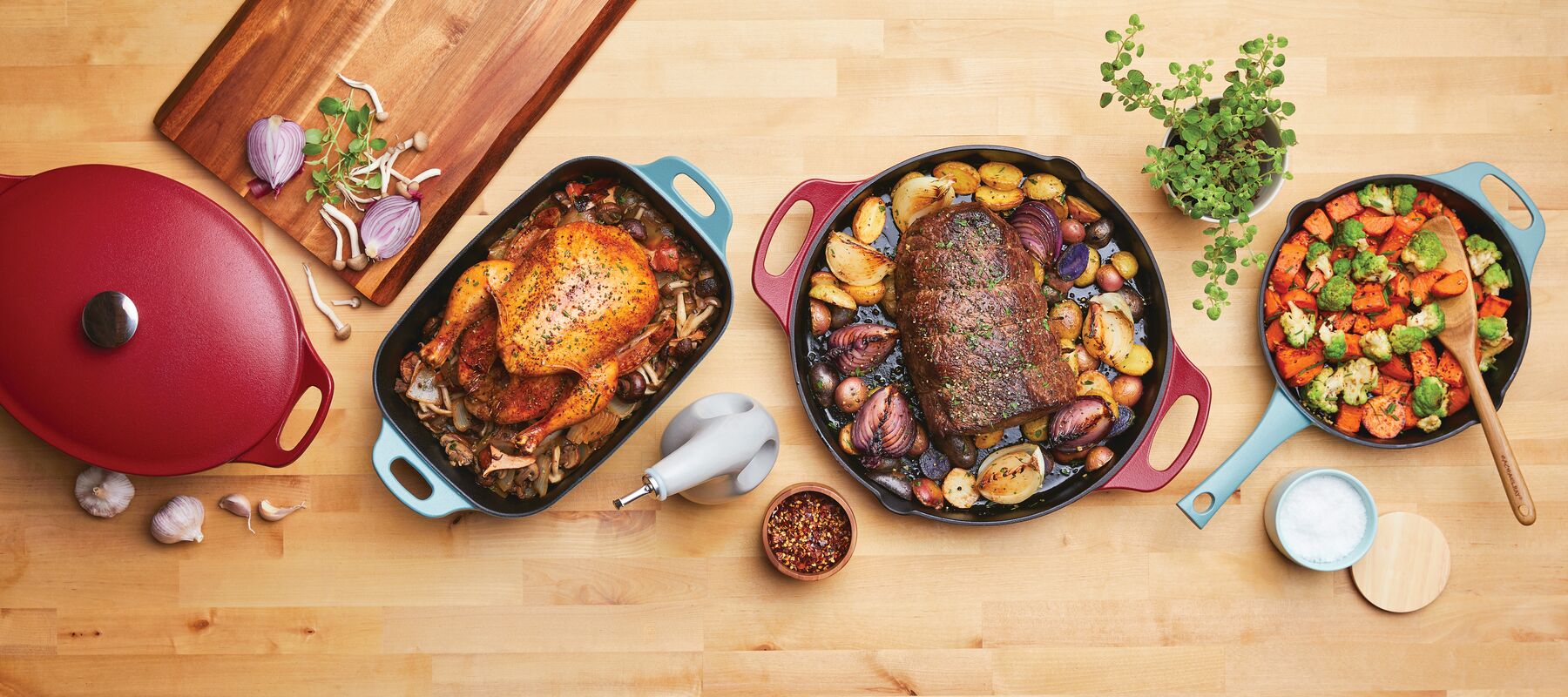 NITRO Cast Iron Collection Family Shot Styled With Food