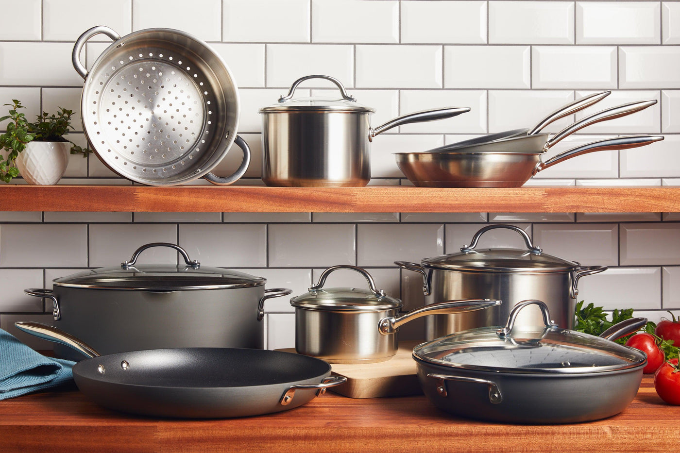 stainless-steel & hard-anodized nonstick cookware