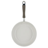 Ceramic Nonstick Frying Pan with black handle, top view.