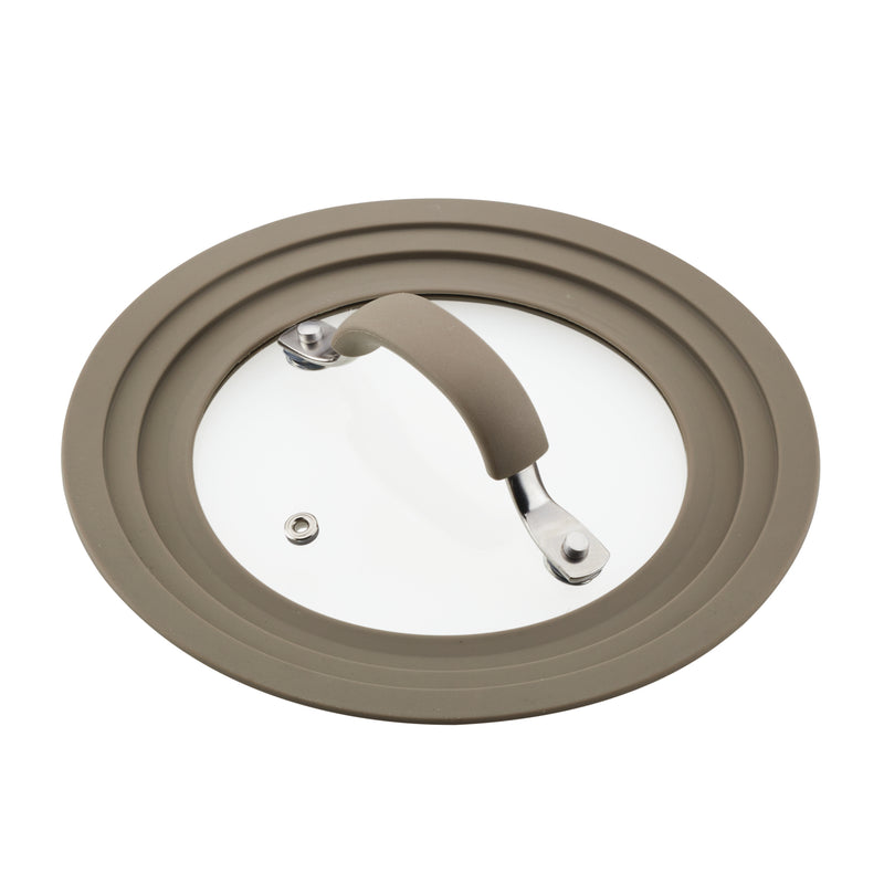 Small Universal Silicone-Rimmed Glass Lid, 6-8.5