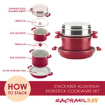 8-Piece Space Saving Stacking Nonstick Induction Cookware Set 12166 - 26650007863478