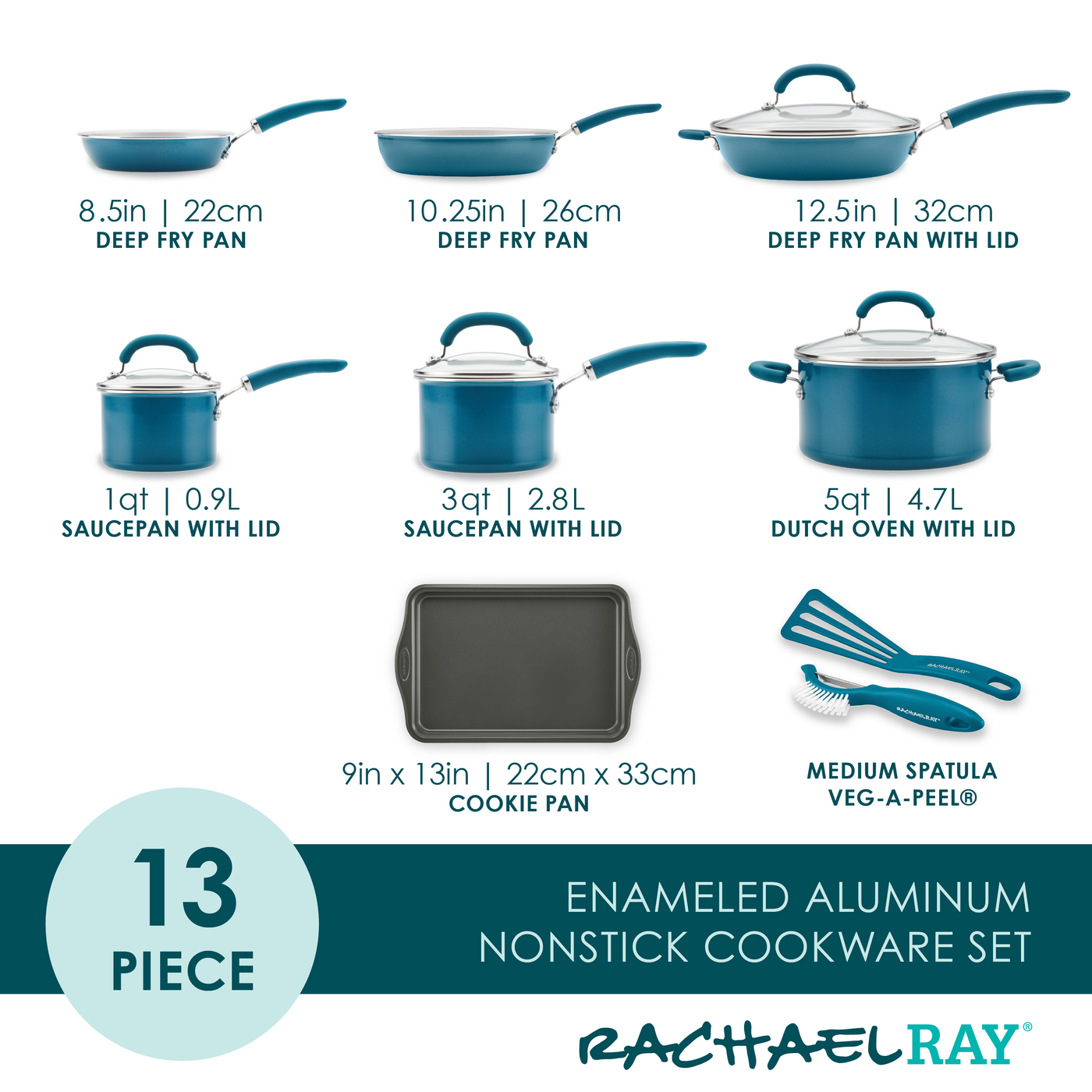 Create Delicious 13-Piece Nonstick Cookware Set | Rachael Ray Create Delicious 13-Piece Nonstick Cookware Set | Rachael Ray