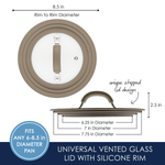 Universal Silicone-Rimmed Glass Lid 14775 - 28407863378102