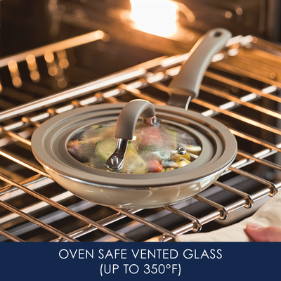 Small Universal Silicone-Rimmed Glass Lid, 6-8.5