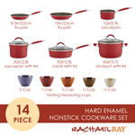 14-Piece Nonstick Cookware and Measuring Cup Set 17216-TE02 - 26645240152246