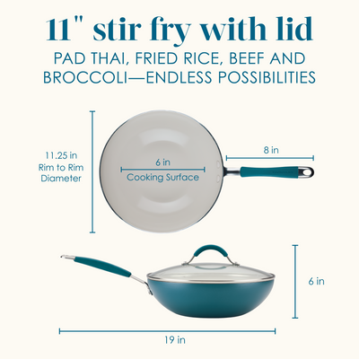 Cucina Ceramic Nonstick Stir Fry Pan