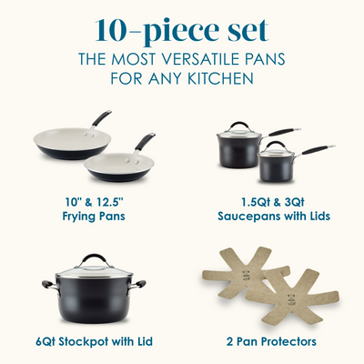 10-Piece Cucina Ceramic Nonstick Cookware Set