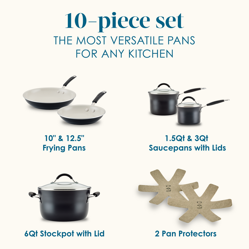 10-Piece Cucina Ceramic Nonstick Cookware Set