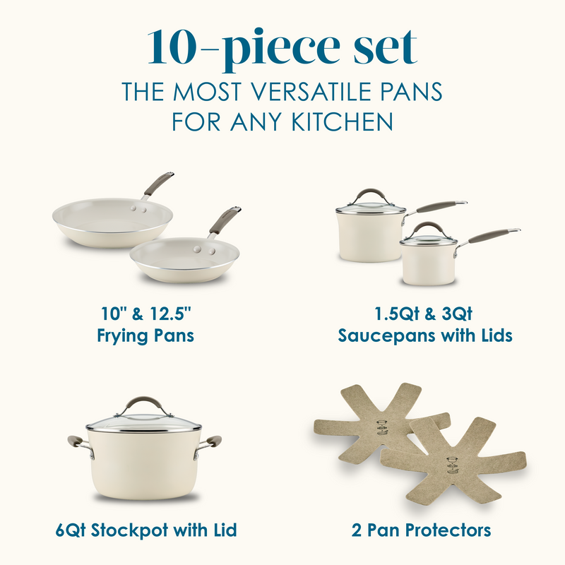 10-Piece Cucina Ceramic Nonstick Cookware Set