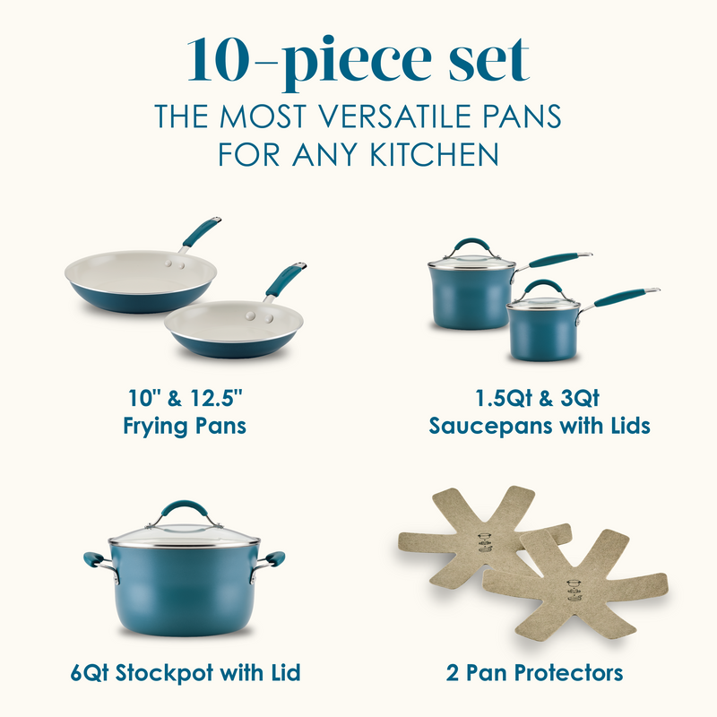 10-Piece Cucina Ceramic Nonstick Cookware Set