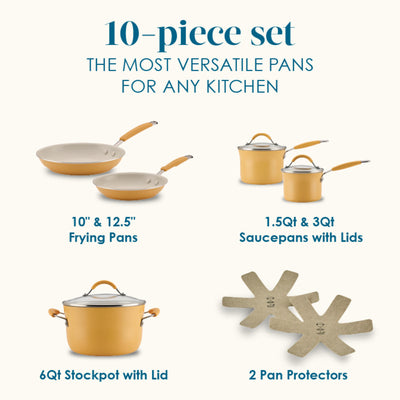 10-Piece Cucina Ceramic Nonstick Cookware Set