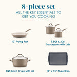 8-Piece Cucina Ceramic Nonstick Cookware Set 17278 - 30308037623990