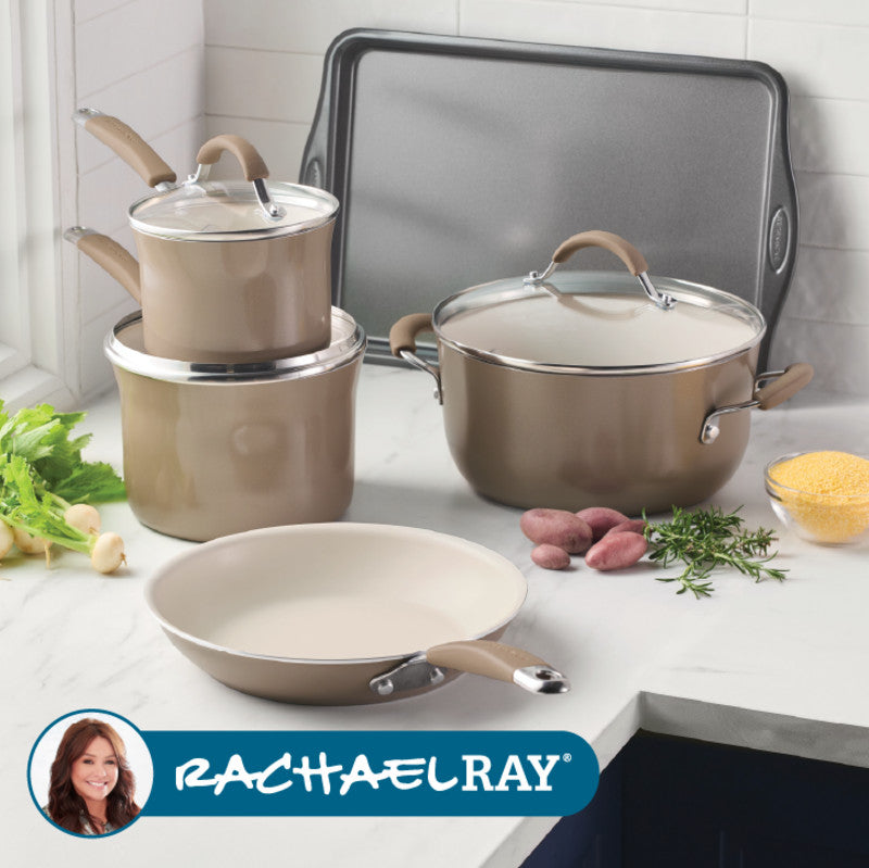 8-Piece Cucina Ceramic Nonstick Cookware Set