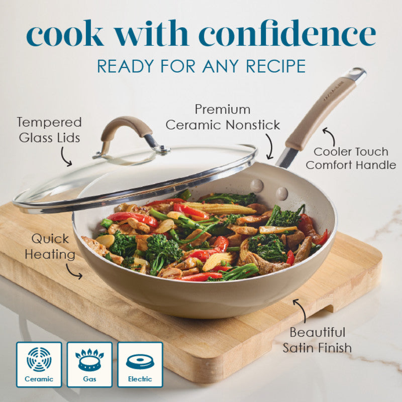 Cucina Ceramic Nonstick Stir Fry Pan