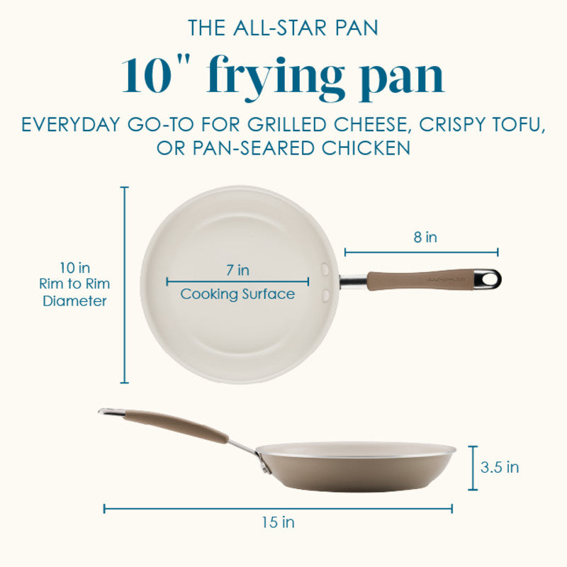 2-Piece Cucina Ceramic Nonstick Skillet Set