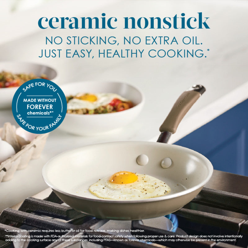 2-Piece Cucina Ceramic Nonstick Skillet Set