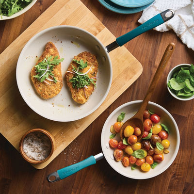 2-Piece Cucina Ceramic Nonstick Skillet Set