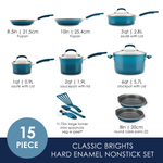 15-Piece Classic Brights Nonstick Cookware Set 17641 - 26886193709238