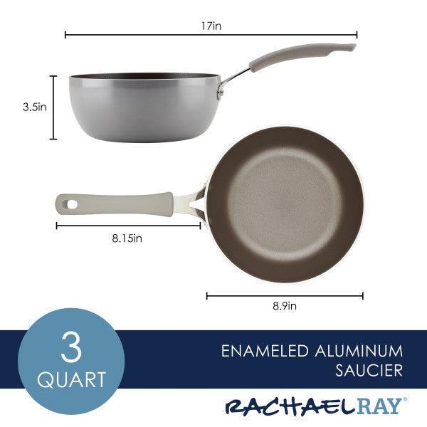 The Kitchen Sense Non-Stick Heavy Duty 3.5 Quart Jumbo Sauce Pan with Glass  Lid 