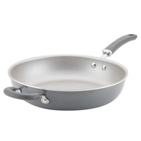 Nonstick Induction Deep Frying Pan with two handles, oven safe for versatility.