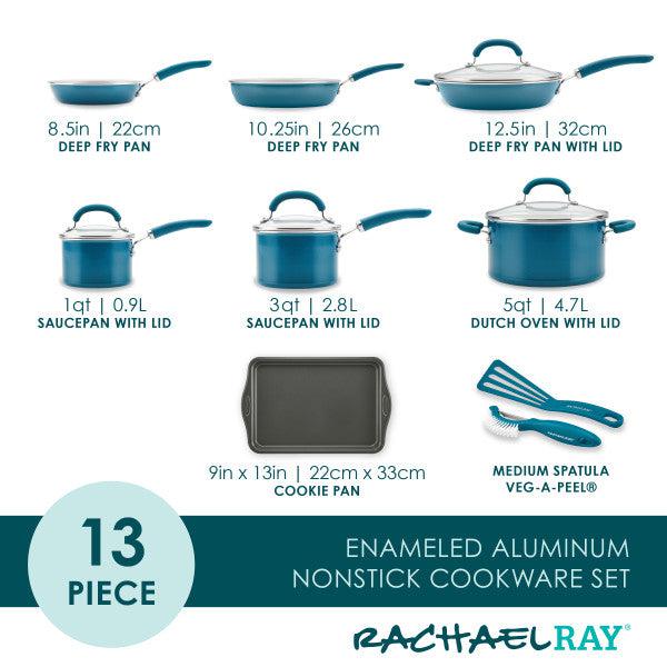 13-Piece Nonstick Induction Cookware Set, stylish and dishwasher safe.