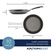 The 10-inch Cook + Create Hard Anodized Nonstick Frying Pan is made from hard-anodized aluminum, offering a triple-layer nonstick surface and built-in measurements for precise cooking.