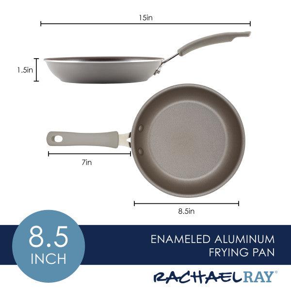 Cook + Create Nonstick Frying Pans are made from a thicker gauge of enameled aluminum for even heat distribution and feature clearly displayed dimensions.