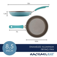 Introducing the Cook + Create Nonstick Frying Pan, expertly crafted from thicker gauge aluminum for high performance and featuring nonstick properties. Its dimensions are 15" x 8.5" x 1.5".