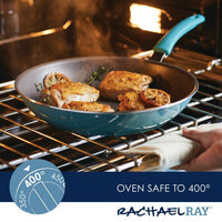 The Cook + Create Nonstick Frying Pan, crafted from thicker gauge aluminum for high performance, guarantees that your chicken cooks perfectly in the oven and is safe to use at temperatures up to 400 degrees.