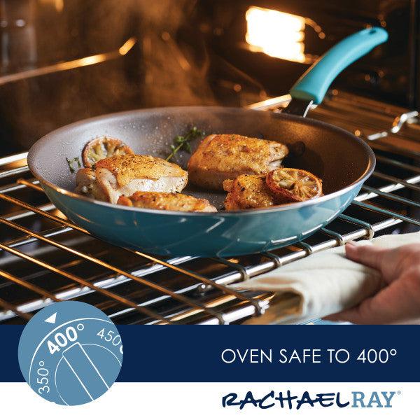 The Cook + Create Nonstick Frying Pan, crafted from thicker gauge aluminum for high performance, guarantees that your chicken cooks perfectly in the oven and is safe to use at temperatures up to 400 degrees.