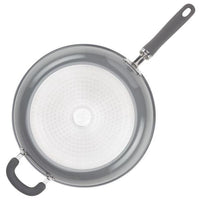 Top view of a Nonstick Induction Deep Frying Pan with an oven-safe design.