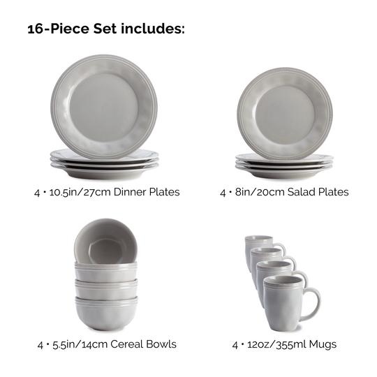 16 Piece Dinnerware Set: Cucina Dinnerware | Rachael Ray