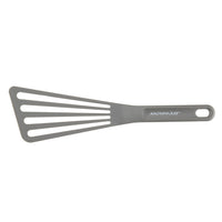 Introducing the 4-Piece Kitchen Tool Set: Featuring a gray slotted spatula designed from nonstick-friendly nylon, this essential kitchen tool comes with a long handle and a convenient hole for hanging. It's dishwasher-safe, making cleanup a breeze and an indispensable addition to your cooking utensils.