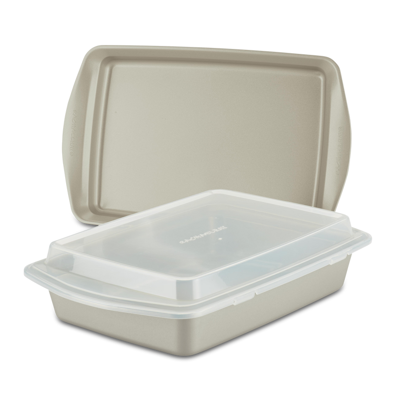 3-Piece Nonstick Covered Cake Pan & Baking Sheet Set