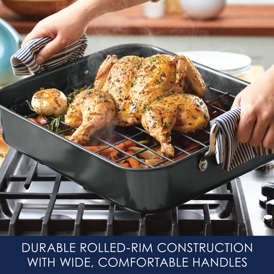 Steel Roasting Turkey Roaster Pan With Rack Turkey Roasting