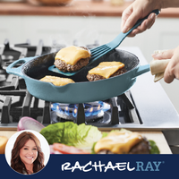 Cooking burgers with cheese in a skillet on a stovetop.