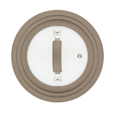 Small Universal Silicone-Rimmed Glass Lid, 6-8.5