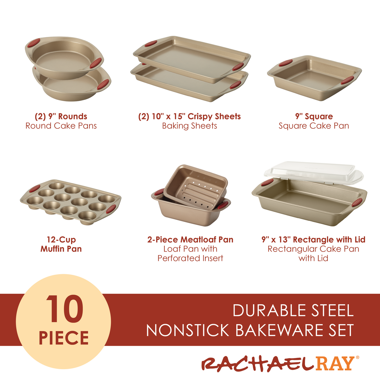 Nonstick Bakeware Large Versatile Set Rachael Ray
