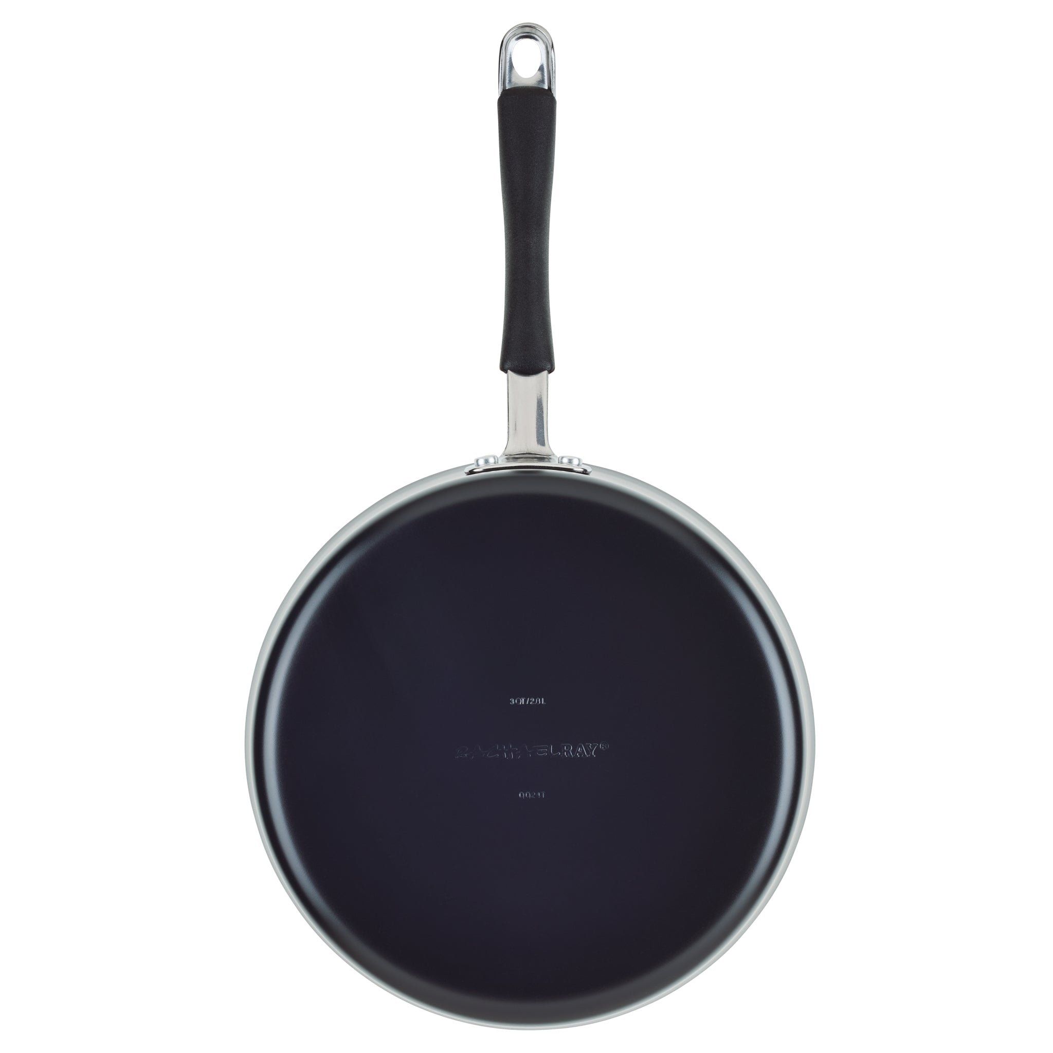Ceramic Nonstick Saute Pan with black handle, viewed from above.