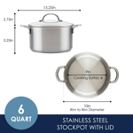 6-Quart Stainless Steel Induction Stockpot with Lid 70063 - 28190144856246