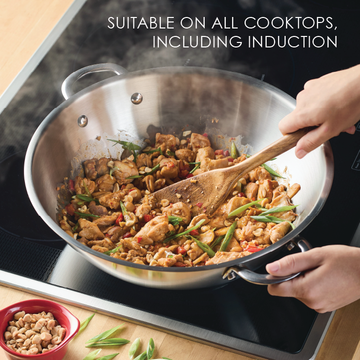14-Inch Stainless Steel Induction Wok