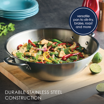 14-Inch Stainless Steel Induction Wok