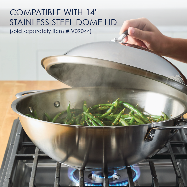 14-Inch Stainless Steel Induction Wok